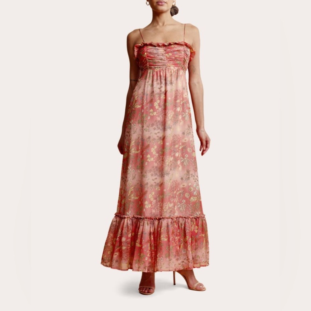 NWT byTiMo Chiffon Strap Dress in Bright Field